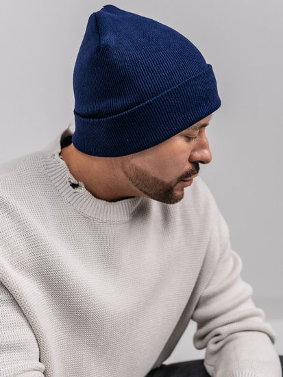 Téli bélelt férfi sapka gránátkék színben YW09004M