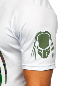 Férfi pamut nyomtatott póló Fehér Bolf 192379