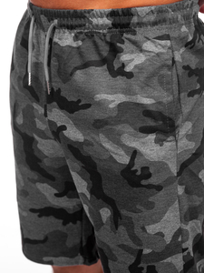 Terepmintás férfi rövid szabadidőnadrág grafit színben Bolf 8K283