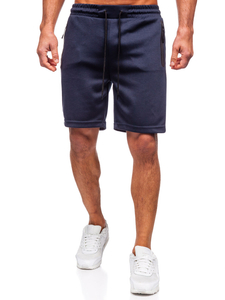 Sötétkék pamut rövidnadrág férfi Bolf 17K533