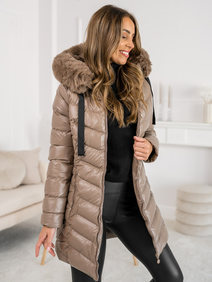 Camel steppelt női téli dzseki kapucnival Bolf 5M3139