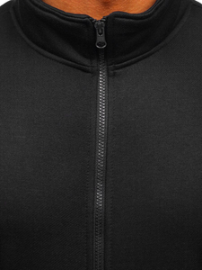 Fekete színű nyitható férfi pulcsi állógallérral Bolf B2002