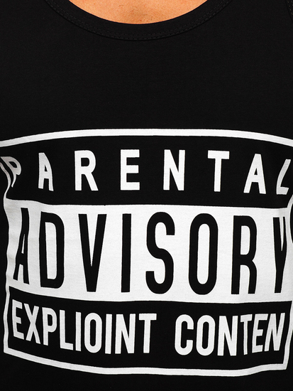 Mintás tank-top bokszoláshoz fekete színben Bolf 14855