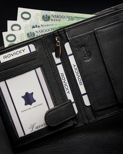 Fekete színű férfi bőr pénztárca 13967