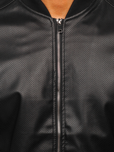 Fekete bőr férfi dzseki Bolf 7110