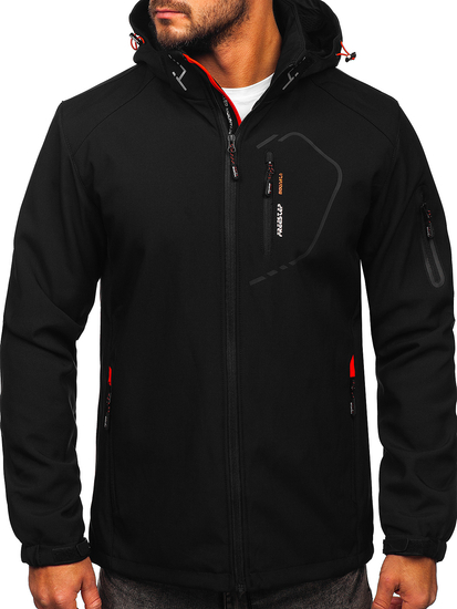 Fekete-narancssárga átmeneti férfi softshell dzseki Bolf WX088A