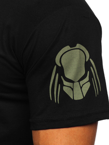 Férfi pamut nyomtatott póló Fekete Bolf 192379