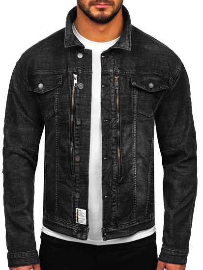 Fekete színű férfi farmerdzseki Bolf MJ508N