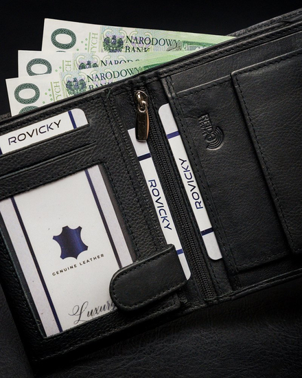 Fekete színű férfi bőr pénztárca 13967