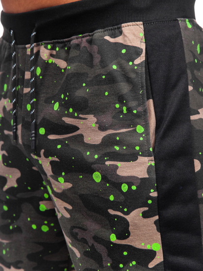 Férfi rövid szabadidőnadrág khaki színben Bolf KS2579