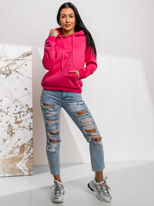 Fukszia női kenguru pulóver Bolf W02A1