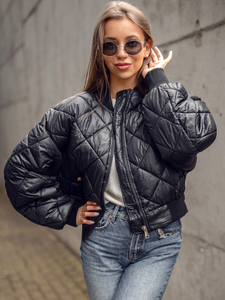 Steppelt női bomberdzseki fekete színben Bolf J9089