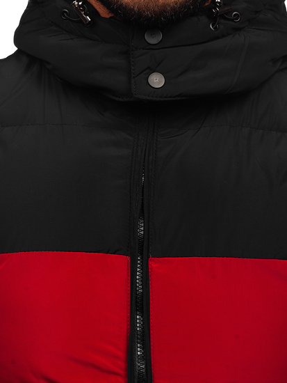 Steppelt férfi mellény kapucnival bordó Bolf 1189