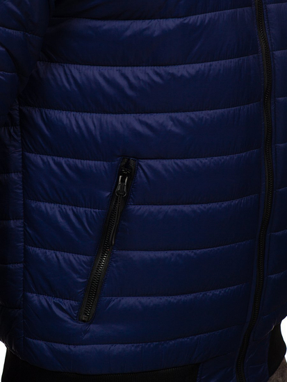 Átmeneti steppelt férfi bomberdzseki gránátkék színben Bolf MY-02A