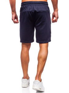 Sötétkék pamut rövidnadrág férfi Bolf 17K533