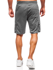 Grafitszürke pamut cargo rövidnadrág férfi Bolf 8K1505