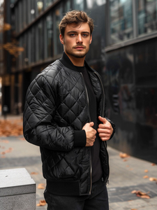 Fekete átmeneti férfi steppelt bomberdzseki Bolf MY-01A2