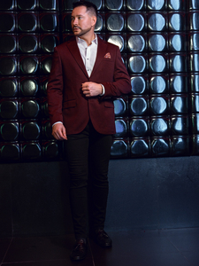 Férfi bordó casual zakó Bolf 24401-1