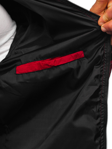 Átmeneti férfi bomber dzseki bordó színben Bolf 5M708