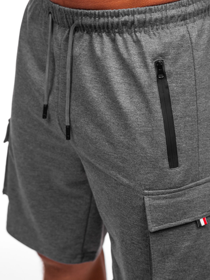 Grafitszürke pamut cargo rövidnadrág férfi Bolf 8K1501