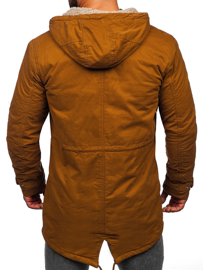 Téli férfi parka pamutdzseki camel színben Bolf EX838A