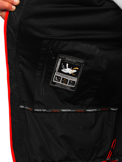 Fekete-narancssárga átmeneti férfi softshell dzseki Bolf WX088A