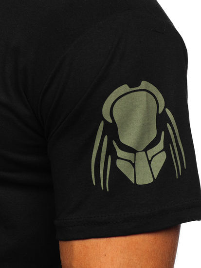 Férfi pamut nyomtatott póló Fekete Bolf 192379