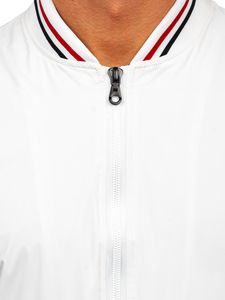 Fehér színű átmeneti férfi bomberdzseki Bolf 7147