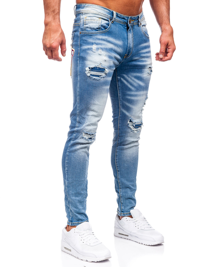 Férfi skinny fit farmernadrág gránátkék színben Bolf E7869B