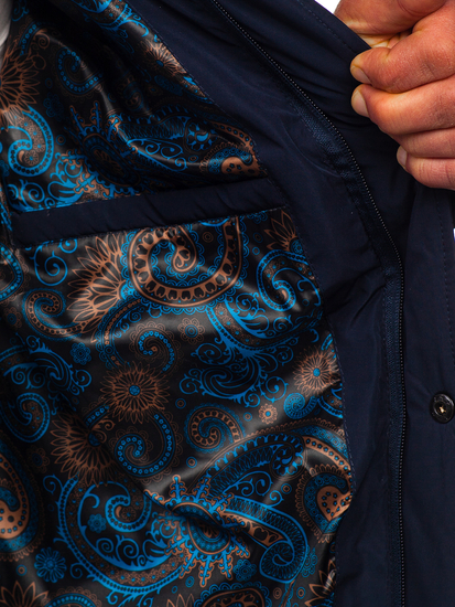 Sötétkék steppelt átmeneti férfi dzseki Bolf 5M709