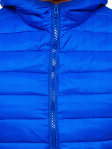 Steppelt férfi mellény kapucnival kék színben Bolf LY36