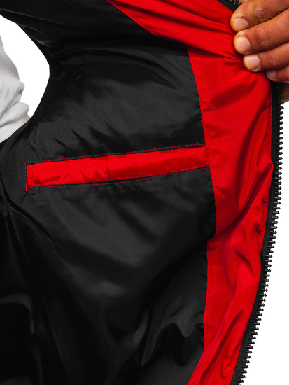 Vastag steppelt férfi mellény piros színben Bolf 7126