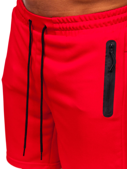 Piros pamut rövidnadrág férfi Bolf 17K532