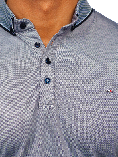 Kék férfi galléros póló Bolf 2006