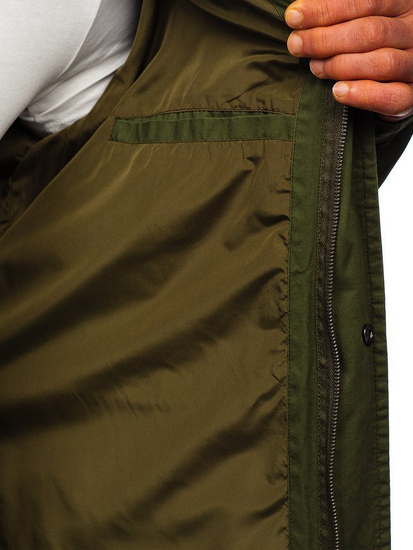 Férfi átmeneti parka dzseki zöld Bolf 5391