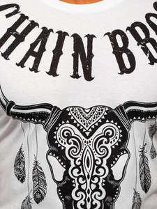 Férfi póló mintával fehér Bolf 142174