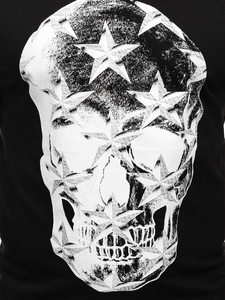 Mintás férfi póló fekete színben Bolf 6300