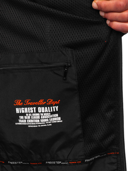 Férfi softshell dzseki fekete-piros színben Bolf WX086A