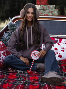 Női kapucnis pulóver szigetelt kanguru csokoládé Bolf 82131