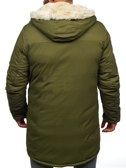 Téli férfi parka khaki színben Bolf 22M38