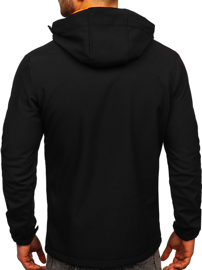 Fekete-narancssárga férfi átmeneti softshell dzseki Bolf HH017