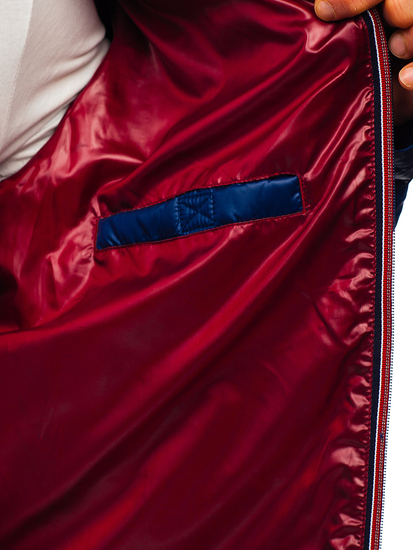 Átmeneti steppelt férfi sportdzseki gránátkék színben Bolf 2066