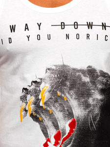 Mintás tank-top bokszoláshoz fehér színben Bolf 14836