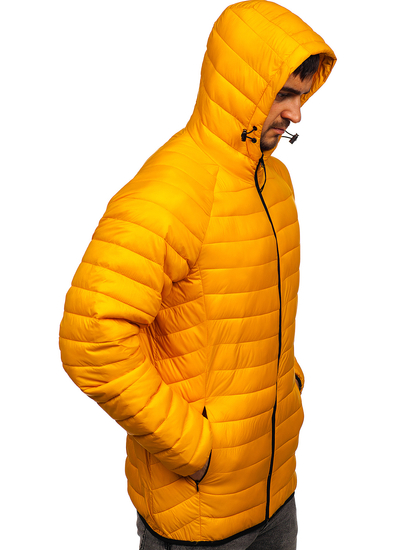 Átmeneti steppelt férfi dzseki sárga színben Bolf 13021