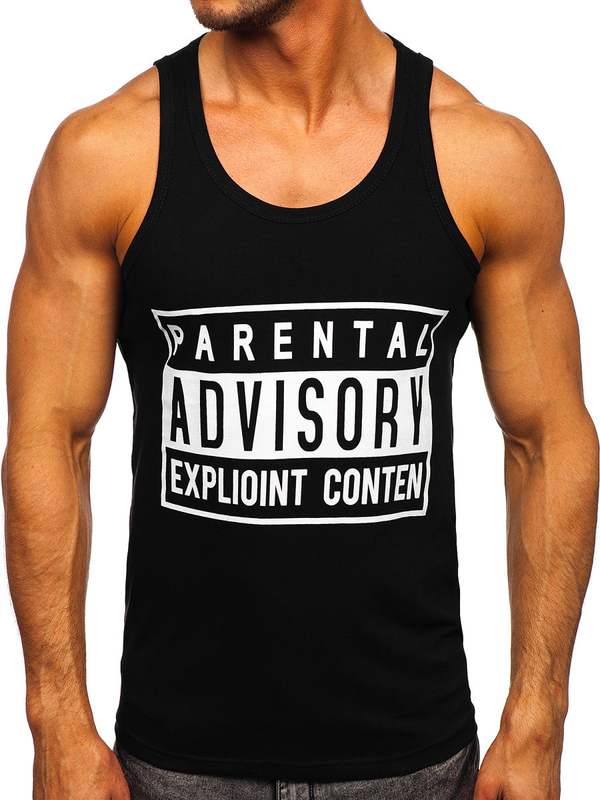 Mintás tank-top bokszoláshoz fekete színben Bolf 14855