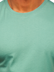 Mentazöld színű férfi pamut póló Bolf 0001
