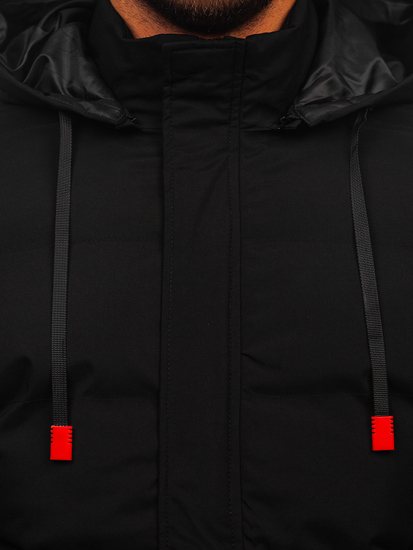 Fekete férfi téli steppelt dzseki Bolf HSS047
