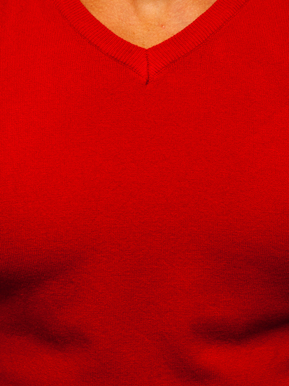 V-nyakú férfi pulóver piros Bolf YY03