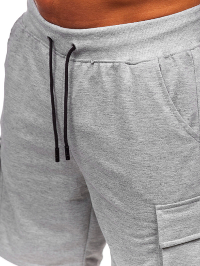 Szürke pamut cargo rövidnadrág férfi Bolf 8K1505