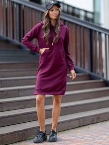 Női sportos ruha kapucnival bordó Bolf 523